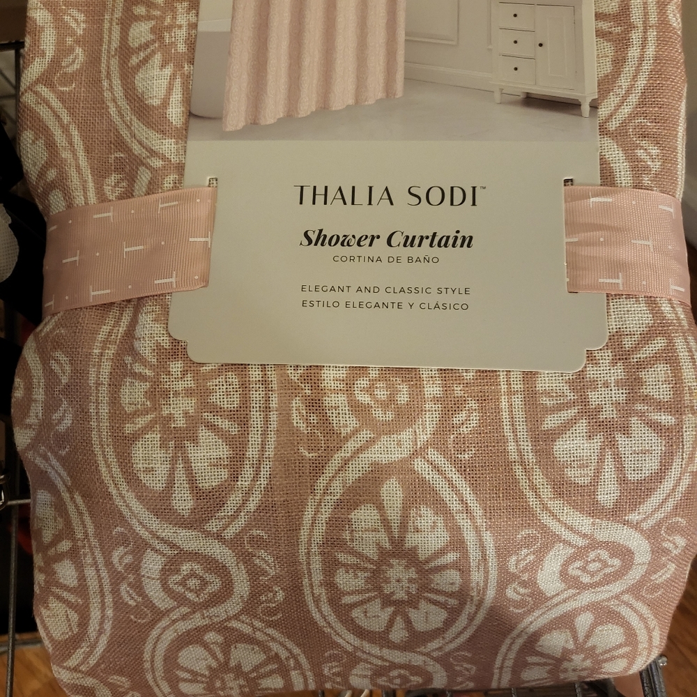 Pink shower curtain